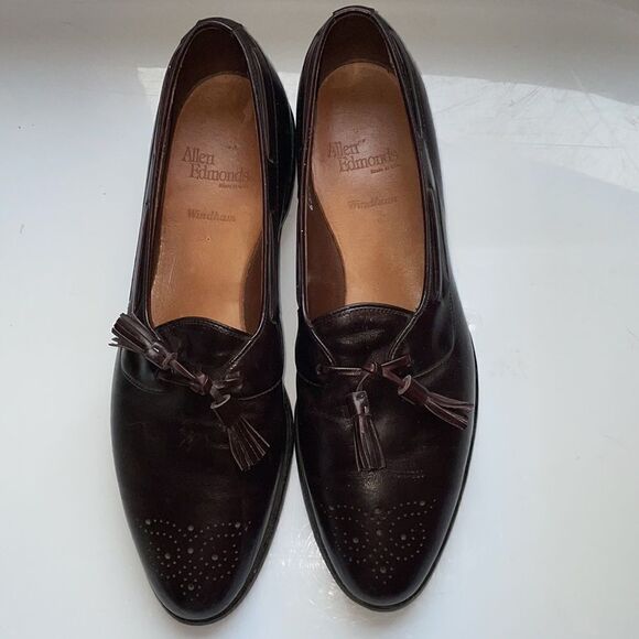 Allen Edmonds Windham burgundy leather‎ oxford type slip on dress shoes main image 4